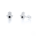 wholesale S925 Sterling Silver Angel Eye Black Zircon Earrings, Tiktok Viral Studded Exquisitehot Accessory-0-4