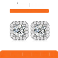 wholesale S925 Silver Cubic Zirconia Stud Earrings, Large and Sparkly, Light Luxury Style, Women's Best-Seller, Amazon Hot Item-0-0