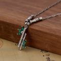 wholesale S925 Sterling Silver Maker's Bamboo High-Rise Necklace for Women, Exquisite and Fashionable Chinese Style Bamboo Node Ascending Versatile Collarbone Jewelry-0-1
