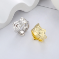 wholesale S925 Sterling Silver Wide Irregular Geometric Texture Lava Open Ring, Personalized Fashion Luxury Style-0-0