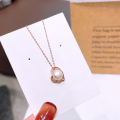 wholesale Silver fashion versatile love pendant pure chain necklace for women, small minimalist design, elegant and sweet freshwater pearl accessory wholesale-0-2