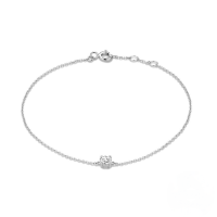 wholesale S925 Sterling Silver Creative Single Zircon Heart Bracelet For Women, Korean Style, Unique Design With Inlaid Zircon Accessory-Platinum-Style 2 925 Silver
