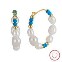 wholesale S925 Sterling Silver Jewelry, Cloud-inspired Earrings, Pearl Hoop Earrings, Natural Baroque, Retro and Unique Design-14K gold 925 silver