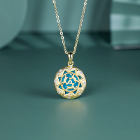 wholesale 925 Sterling Silver Original Design Fashion Rabbit Necklace for Women, Small Luxury Niche Accessories with Turquoise Matching, Trendy Wholesale-14K gold 925 silver