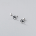 wholesale S925 silver Thai silver forest-style small daisy threaded ear studs vintage distressed petite earrings for women G7944-0-3