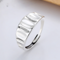 wholesale S925 Sterling Silver Textured Crinkle Ring Metal European and American Fashion Index Finger Ring Cross-Border Live Streaming Best Seller-0-2