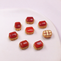 wholesale S925 silver gold-plated natural southern red agate love saddle oval accessory bracelet bead DIY semi-finished product-0-1