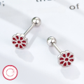wholesale 925 Silver Small and Sweet Versatile Earrings for Women, Floral Drip-Glaze Colored Small Stud Earrings, Foreign Trade Jewelry Wholesale-0-6