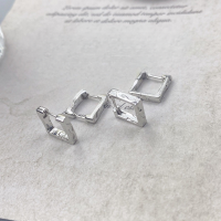 wholesale 925 Sterling Silver Cube Muscle Texture Cheese Ear Studs Minimalist and Individualistic Ins Earrings Wholesale-Cheese Cube Earrings 925 Silver