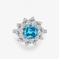 wholesale S925 Silver Poetry Jewelry New 8*8 Plump Square 25 Carat Women's Ring Style Sea Blue Ring, Sizes 5-9 Available-0-0