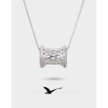 wholesale S925 Sterling Silver with Zirconia Hollow-Out Pendant Necklace, Minimalist Women's Choker Accessory Wholesale from Source Factory-0-0