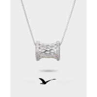 wholesale S925 Sterling Silver with Zirconia Hollow-Out Pendant Necklace, Minimalist Women's Choker Accessory Wholesale from Source Factory-Single Pendant - No Chain 925 Silver