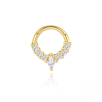 wholesale S925 Sterling Silver Classic Marquise Zircon Ear Cartilage Stud, Cross-border Hot-selling Versatile Ear Jewelry-Single gold #2