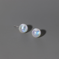 wholesale 925 Sterling Silver Korean-style Iridescent Mermaid Synthetic Pearl Earrings, Small and Unique High-end Women's M01889-0-7