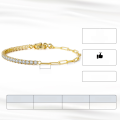 wholesale S925 Sterling Silver 3mm Diamond-Inlaid Interlocking Chain Bracelet for Elegant Women Wholesale-0-1