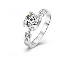 wholesale Luxury 9K/10K/14K/18K White Gold, Rose Gold, Yellow Gold Solitaire 1-Carat D Color Moissanite Engagement Ring-9k gold 1 carat Moissanite ring  US size 7