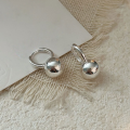 wholesale S925 Sterling Silver Korean-style Ballpoint Ear Clips for Women, Designed with a Sense of Light Luxury, Ins-inspired Forest Aesthetic Geometric Earrings-0-4