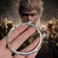 wholesale 9999 Pure Silver Cuff Bracelet with the Popular Black Myth Wukong's Tight Hoop Spell, Ancient Craftsmanship, Great Sage Equalling Heaven's Golden-Hooped Rod Jewelry-0-6