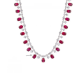 wholesale Metal material first, Xiaohongshu hot-selling "Gliding Years" court-style 6*8mm oval lab-grown ruby necklace, high-end jewelry-0-5