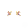 wholesale S925 Sterling Silver Marquise Teardrop Double Butterfly Stud Earrings,ins-0-5