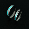 wholesale 925 Sterling Silver Original Matching Couple Rings with Night Glow, Niche Luxury and Premium Feel Pair Rings for 520 Gift-0-3