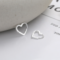 wholesale S925 Sterling Silver Small Heart-shaped Ear Clasp, Fresh and Sweet Korean Style Ins Minimalist Earrings for Women-0-2