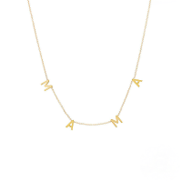 wholesale S925 Sterling Silver Ins Style Versatile Women's Mama Letter Initial Pendant Necklace For Mom-Gold 925 silver