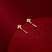 wholesale S925 silver Korean version minimalist elegant square diamond-studded earrings small teardrop fresh ear studs G8843-S925 silver pair gold 925 silver