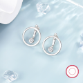 wholesale S925 Sterling Silver Light Luxury Pure Desire Style Zirconia Resin Drop French Elegance Super Sparkly Round High-End Sense Earrings Hoops for Women-0-2