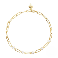 wholesale S925 Sterling Silver Fashion Versatile Paper Clip Zircon Bracelet, Trendy And Minimalist Design-gold