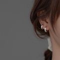 wholesale S925 silver short unisex elegant ear cuff, fashionable round geometric earrings M01768-0-5