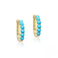 wholesale S925 Sterling Silver With Colorful Zircons And Turquoise, A Light Luxury And Trendyins-Gold-Turquoise 925 Silver