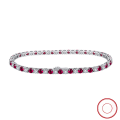 wholesale S925 Sterling Silver Tennis Bracelet with Red and White Zirconia, Fashionable Full Diamond, Cross-Border Direct from Manufacturer-0-0