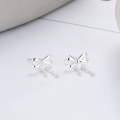 wholesale S925 Silver Korean Style Da Dong Men Bow Tassel Design Versatile Elegant Earrings Ear Studs-0-2
