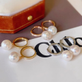 wholesale S925 Sterling Silver 18K Gold Pearl Ear Clips, Fashionable Classic Everyday Commuting Versatile Practical Elegant Earrings-0-2