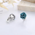 wholesale S925 Sterling Silver Vintage Enamel Epoxy 3D Rose Design Luxury French-style Ear Clips Earrings-0-2