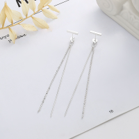 wholesale S925 Sterling Silver Korean Style Personality Lady Snake Chain with Bead Chain Long Elegant Earrings for Women-YFR195/approx. 3.4g 925 silver