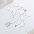wholesale S925 sterling silver retro minimalist geometric enamel letter necklace, stylish and versatile collarbone chain-0-3