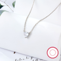 wholesale Metal: 925 Sterling Silver Cross-border hot selling mini round zircon heart pendant necklace for women, elegant and versatile accessory-0-1