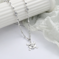 wholesale S925 Sterling Silver Creative New Hot-Selling One Piece Logo Skull 3D Bone Interlocking Chain Necklace-0-0