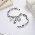 wholesale S925 Sterling Silver Retro Vintage Style Bold Crown Unicorn Trendy Niche Thai Silver Crafted Design Bracelet-0-2