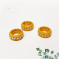 wholesale Metal S925 gold-plated enamel running ring accessory with pearl for DIY bracelet and necklace string decoration, semi-finished spacer bead-0-1