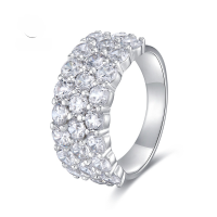 wholesale 925 Silver New Jewelry European and American Cross-Border White Diamond High Carbon Diamond Ring Fashion Minimalist Ring Band-R518 White Diamond>No.7