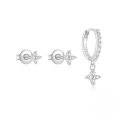 wholesale S925 Sterling Silver With Inlaid Zircons Star And Moon Marquise Earrings, Ear Hoops, Popular Among European And American Ins Trendsetters-0-11