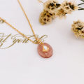 wholesale 925 sterling silver gold-plated pendant with Japanese-style light luxury natural strawberry quartz and colorful gemstone necklace for women-0-0