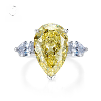 wholesale 925 Silver Seasonal New Style Mu Jing Jewelry 11*17 Waterdrop Ice Flower Cut High-Set Cubic Zirconia Ring European-American Style-R494 White Diamond No. 8