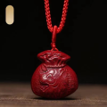 wholesale Metal material Zhu sand genuine product twelve Chinese zodiac fortune bag pendant for men and women purple gold sand money bag necklace accessory Year of the Dragon hanging piece-0-7