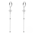 wholesale S925 Sterling Silver Fashion Tassel Starlight Earrings with Inlaid Crystals-0-6