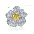 wholesale High-carbon diamond trinity pendant watch brooch set with 10*10mm ice-cut flower design for earthly luxury-0-5