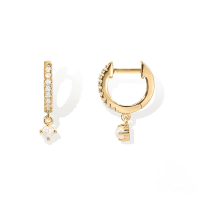 wholesale S925 Sterling Silver Opal Elegant Pearl Classic Ear Hoop Korean Style Advanced Four-prong Crystal Ear Clips-Gold-Pearl 925 Silver